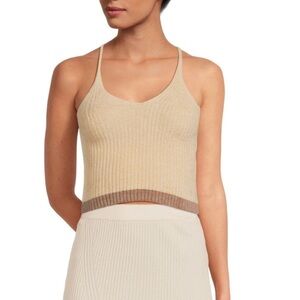 PINKO Huelva Ribbed Knit Crop Top, XS, NWT